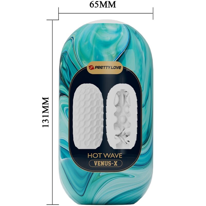 PRETTY LOVE – MASTURBATEUR POUR HOMME EN SILICONE HOT WAVE BLANC
