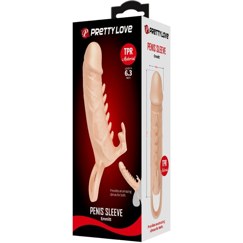 PRETTY LOVE – EMMIT MANCHON POUR PÉNIS + STIMULATEUR DE CLITORIS CHAIR