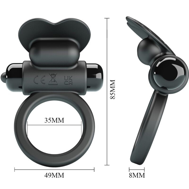 PRETTY LOVE – BAGUE VIBRANTE DEBONAIRE LAPIN 10 VIBRATIONS NOIRE