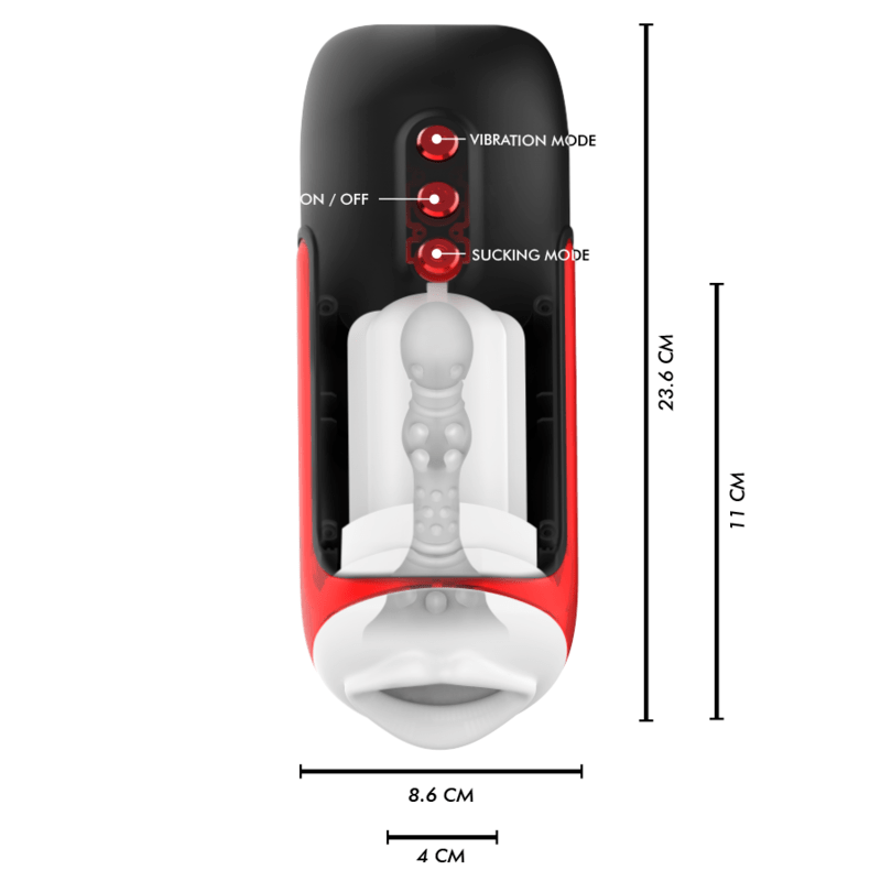 JAMYJOB – MASTURBATEUR BUCCAL AUTOMATIQUE BLAZE 5 MODES ONDES STIMULANTES ET VIBRATIONS