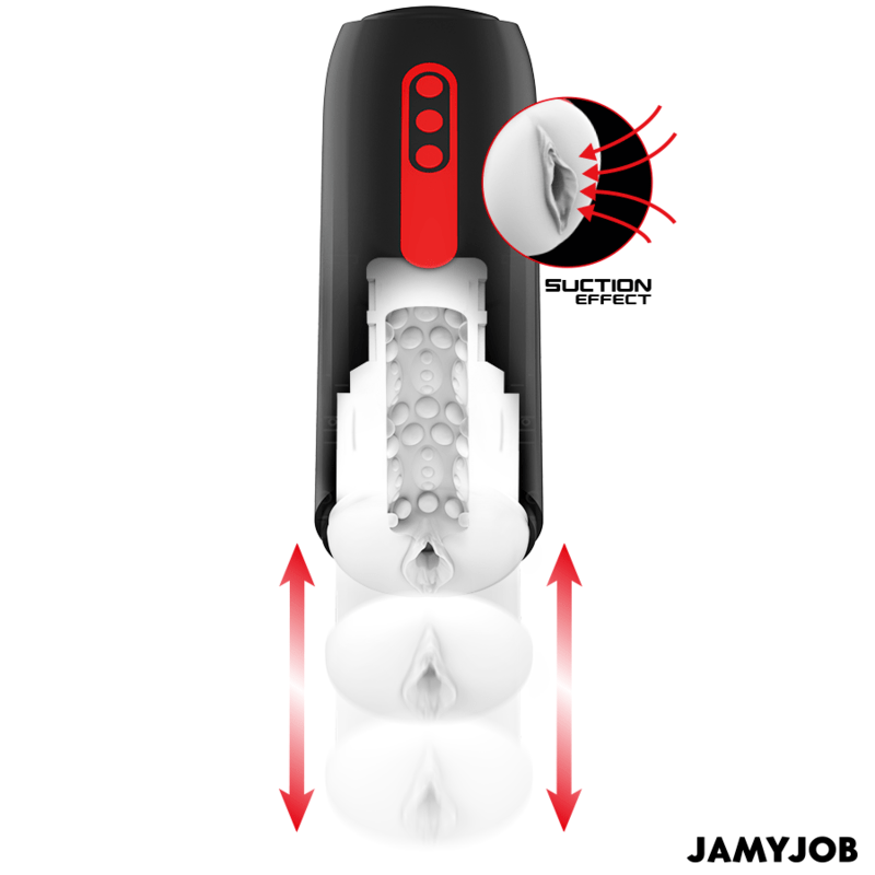 JAMYJOB – MASTURBATEUR VAGIN AUTOMATIQUE PHANTOM 5 MODES ONDES STIMULANTES ET POUSSÉE