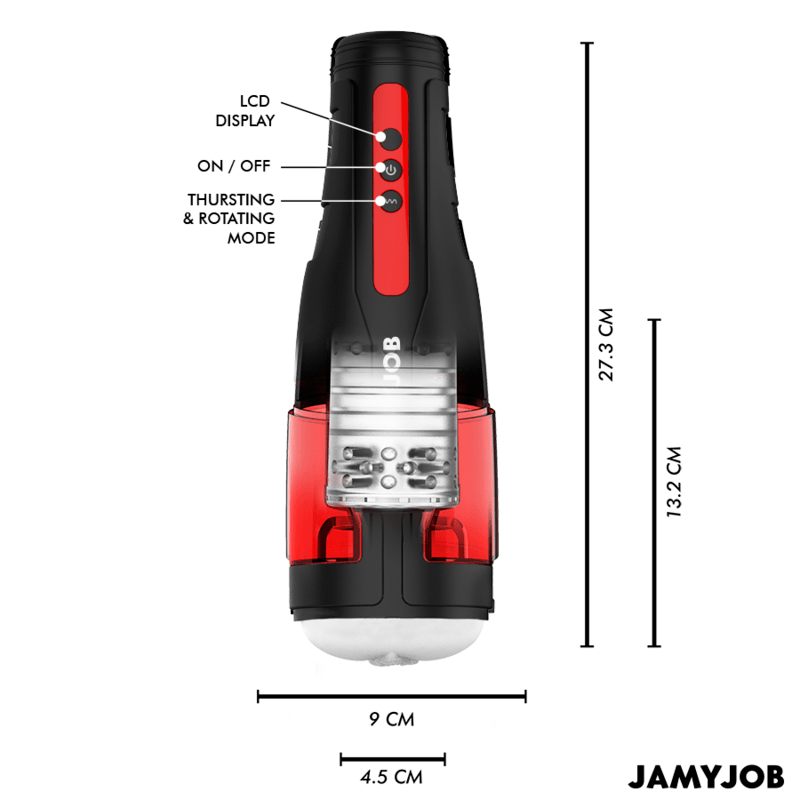 JAMYJOB – MASTURBATEUR VAGIN AUTOMATIQUE CYCLONE 10 MODES DE ROTATION ET DE POUSSÉE