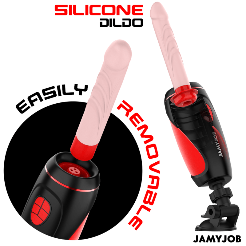 JAMYJOB – MASTURBATEUR AUTOMATIQUE PYSTON BASE AVEC DILDO À TÉLÉCOMMANDE