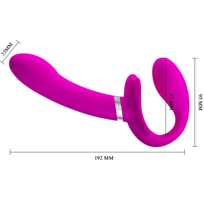 PRETTY LOVE – VIBRATEUR DOUBLE STRAP-ON VALERIE 12 VIBRATIONS VIOLET