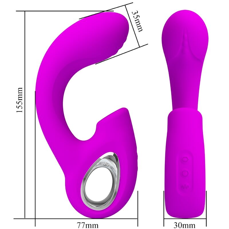 PRETTY LOVE – SIBEL VIBRATEUR POINT G + STIMULATEUR CLITORIS SIBEL 10 VIBRATIONS VIOLET