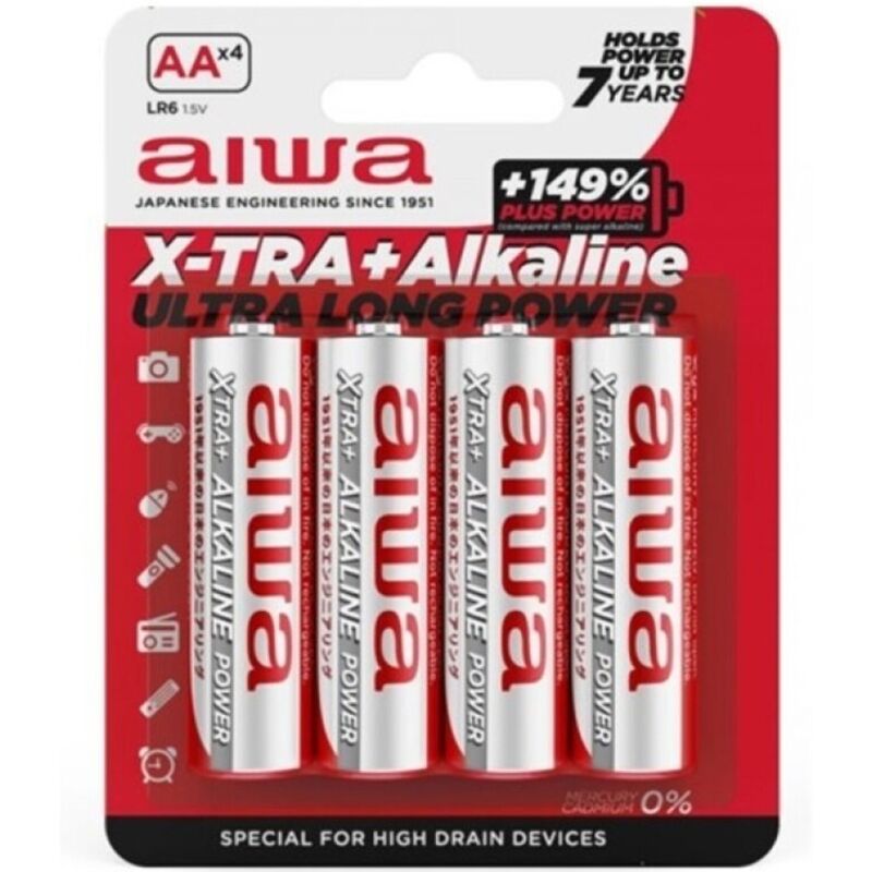 AIWA – PILE ALCALINE X-TRA AA LR6 BLISTER*4