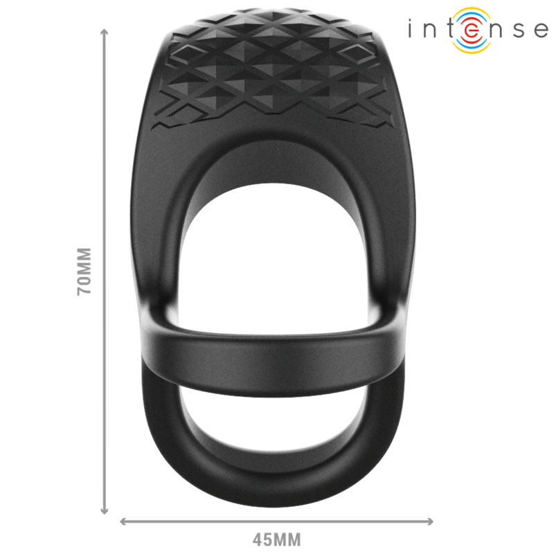 INTENSE – ALEX VIBRATEUR DOUBLE ANNEAU PÉNIS 10 VIBRATIONS NOIR