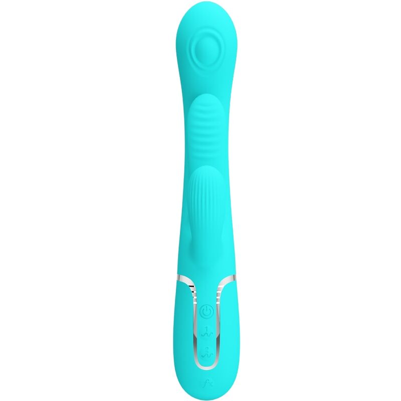 PRETTY LOVE – SHANIA TRIPLE RABBIT VIBRATEUR MULTIFONCTION 3 EN 1 BLEU