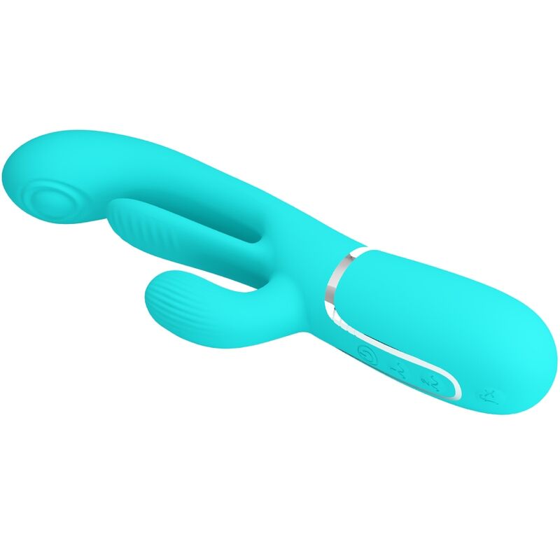 PRETTY LOVE – SHANIA TRIPLE RABBIT VIBRATEUR MULTIFONCTION 3 EN 1 BLEU