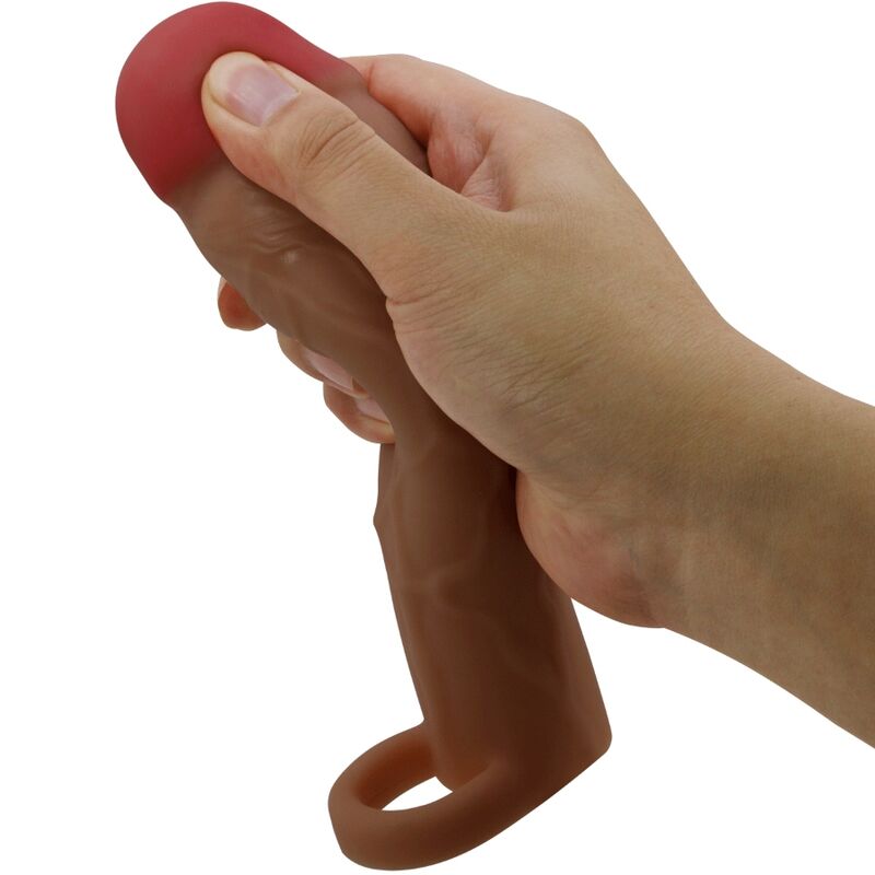 PRETTY LOVE – MANCHON DE PÉNIS HANI AVEC EXTENSION DE 5 CM MULÂTRE
