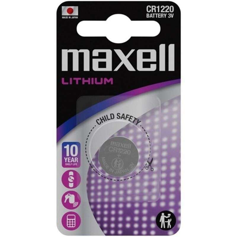 MAXELL – PILE BOUTON AU LITHIUM CR1220 3V BLISTER*1