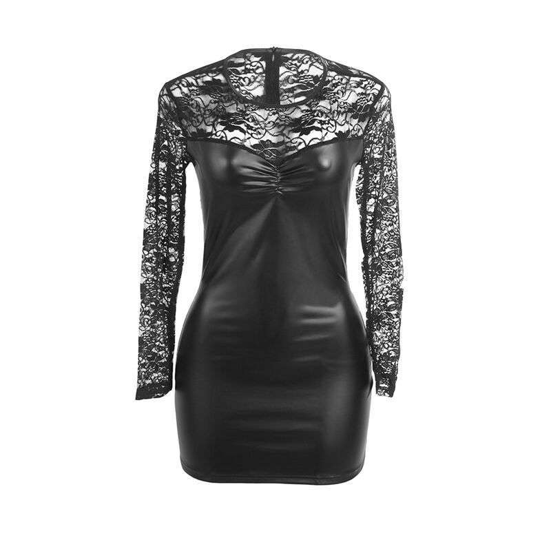 SUBBLIME – 955601 ROBE À MANCHES LONGUES AVEC DENTELLE NOIRE L/XL