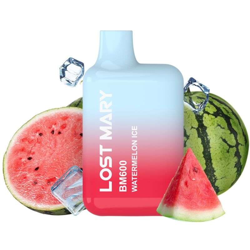 LOST MARY – (PACK PROFESSIONNEL EXPOSANT -10 UNITÉS) BM600 NICOTINE VAPER 2% JETABLE WATERMELON ICE