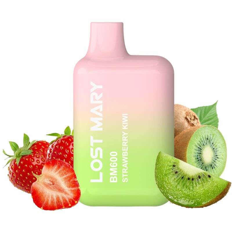 LOST MARY – (PACK PROFESSIONNEL EXPOSANT -10 UNITÉS) BM600 NICOTINE VAPER 2% JETABLE FRAISE KIWI