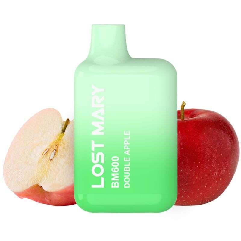 LOST MARY – (PACK PROFESSIONNEL EXPOSANT -10 UNITÉS) BM600 NICOTINE VAPER 2% JETABLE DOUBLE POMME