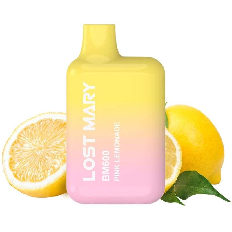 LOST MARY – (PACK PROFESSIONNEL EXPOSANT -10 UNITÉS) BM600 NICOTINE VAPER 2% JETABLE LIMONADE ROSE