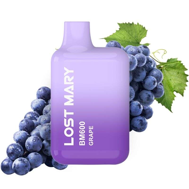 LOST MARY – (PACK PROFESSIONNEL EXPOSANT -10 UNITÉS) BM600 NICOTINE VAPER 2% JETABLE RAISIN