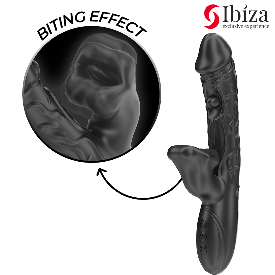 IBIZA – VIBRATEUR ET STIMULATEUR DE CLITORIS AVEC EFFET DE MORDRE ET DE ROTATION