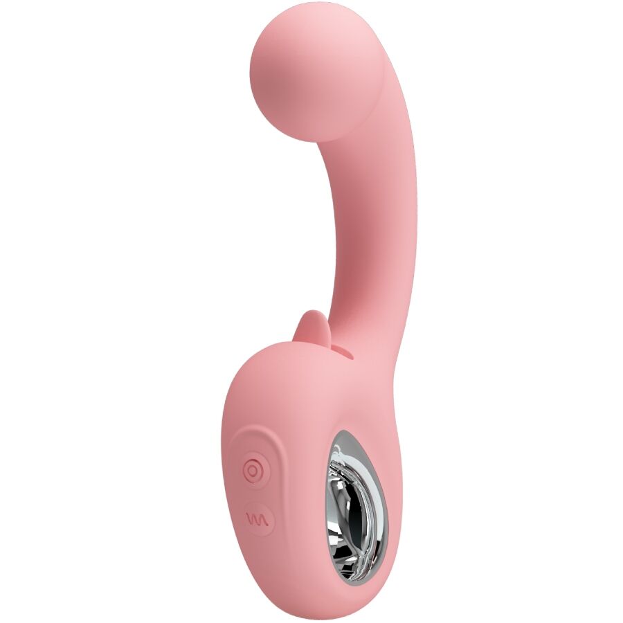 PRETTY LOVE – VIBRATEUR POINT G + STIMULATEUR DE CLITORIS ERYNNYES 10 VIBRATIONS ROSE