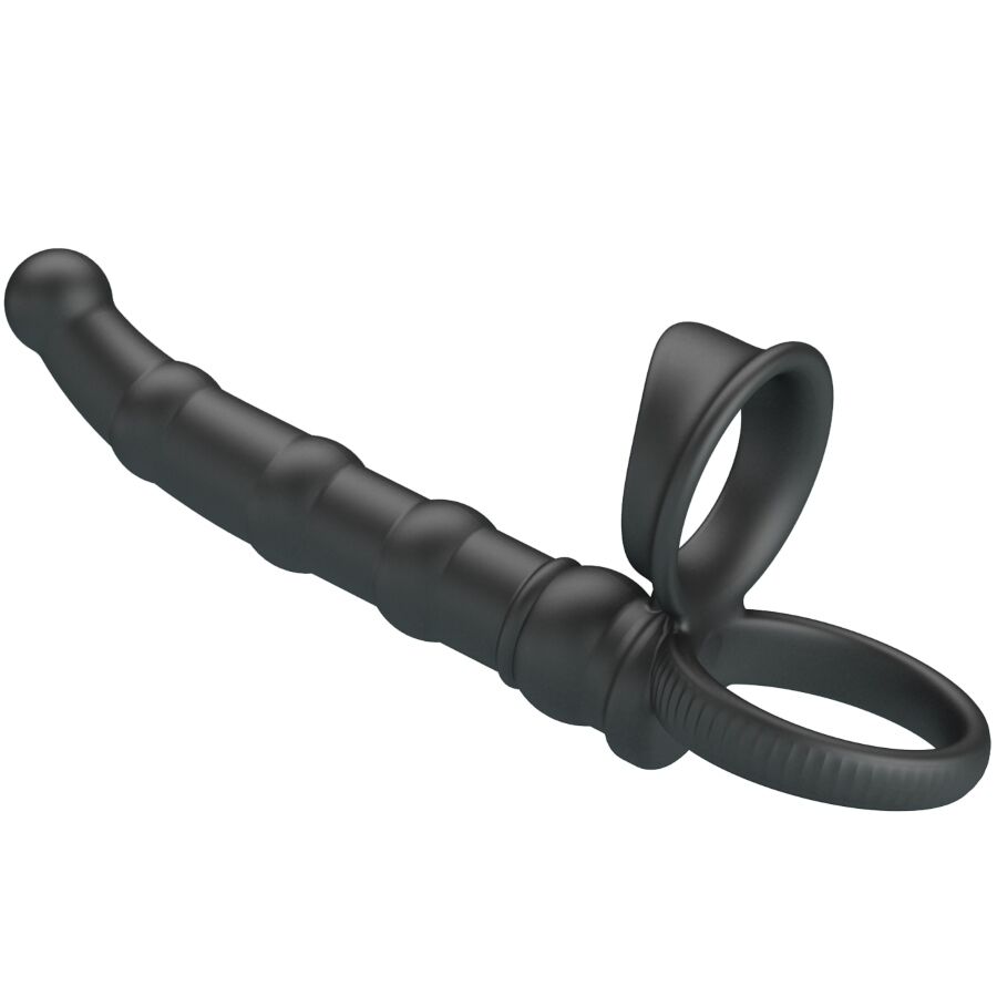 PRETTY LOVE – ANNEAU PÉNIS VIBRANT TATUM AVEC PLUG 10 VIBRATIONS NOIR