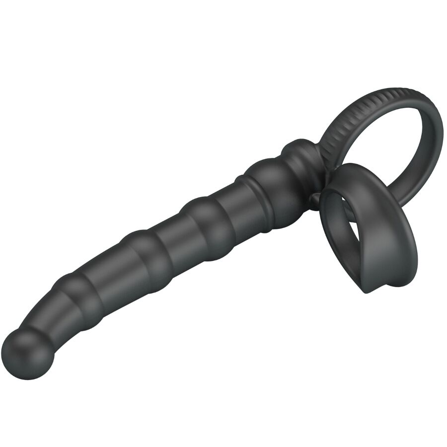 PRETTY LOVE – ANNEAU PÉNIS VIBRANT TATUM AVEC PLUG 10 VIBRATIONS NOIR
