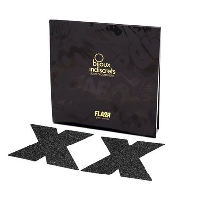 BIJOUX – INDISCRETS FLASH CROSS NIPPLE CAPS NOIR