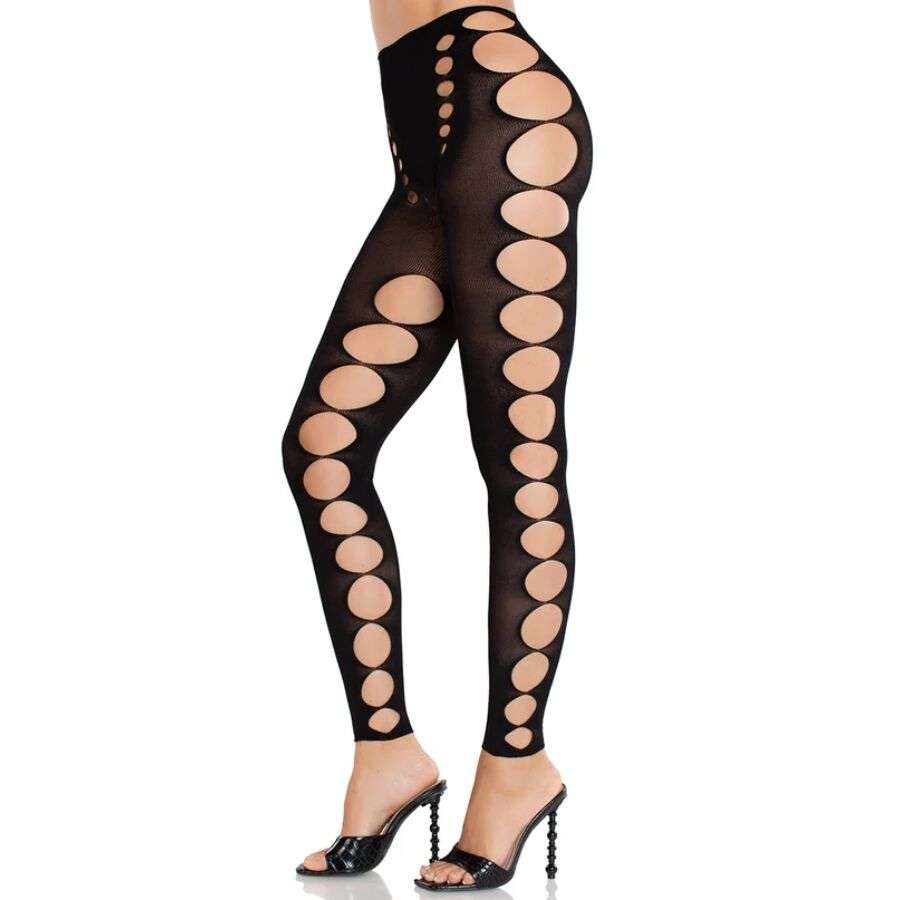 LEG AVENUE – BAS OPAQUES SANS COUTURE ET SANS BRETELLES NOIRS