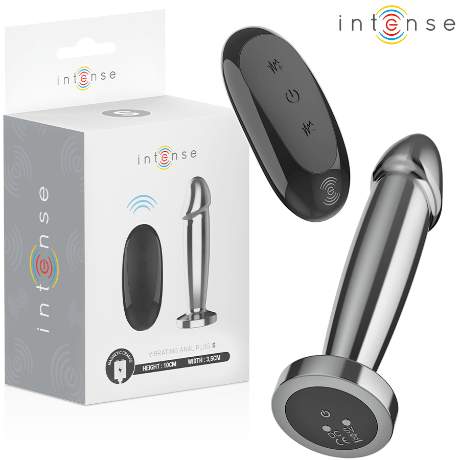 INTENSE – PLUG ANAL 10 VIBRATIONS GODE MÉTALLIQUE AVEC TÉLÉCOMMANDE S
