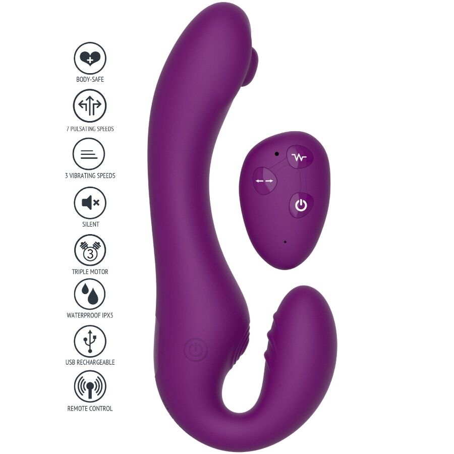XOCOON – VIBRATEUR SANS STRAPLESS 2 EN 1 AVEC TÉLÉCOMMANDE VIOLET