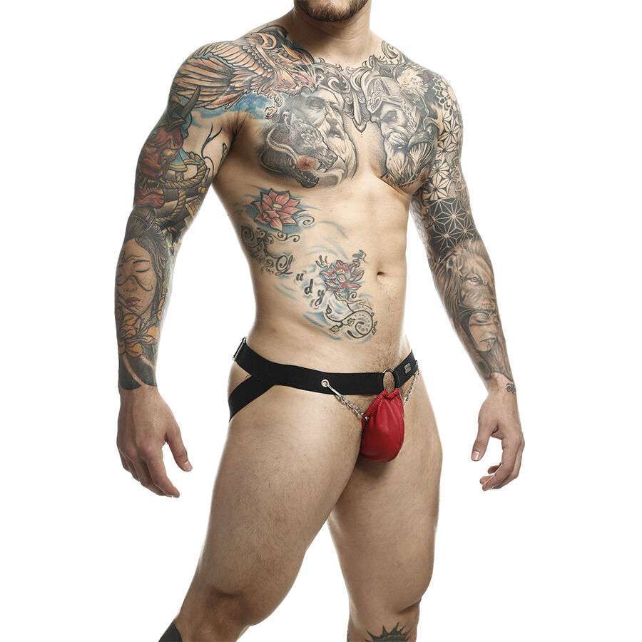 MOB – JOCKSTRAP ROUGE DNGEON AVEC CHAÎNES TAILLE UNIQUE