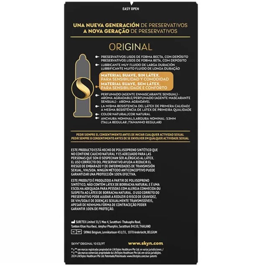SKYN – PRÉSERVATIF ORIGINAL SENSATION NATURELLE 10 UNITÉS