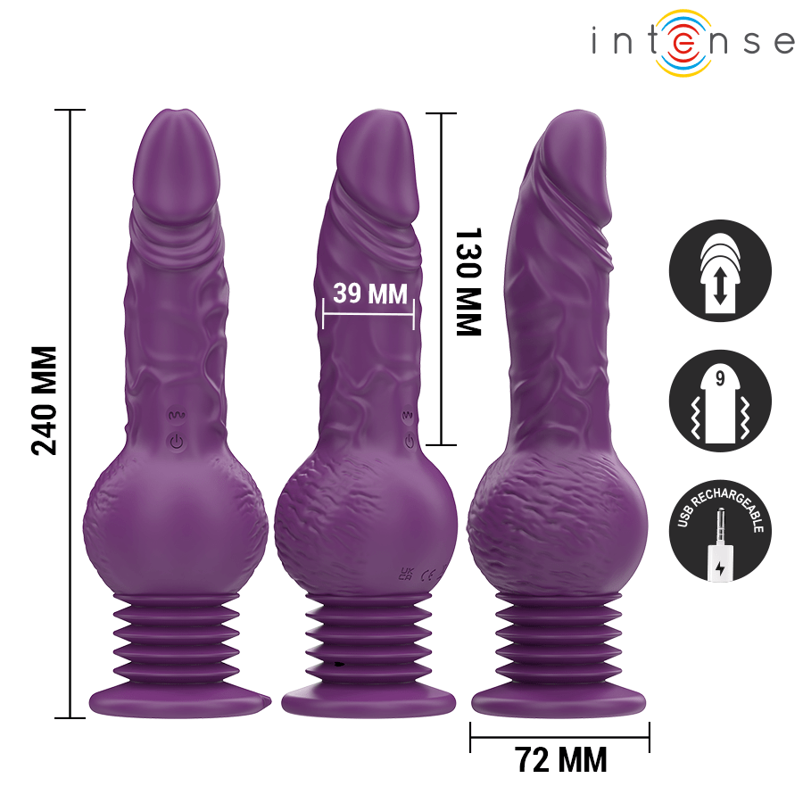 INTENSE – VIBRATEUR MULTIFONCTION TATUM AVEC VIBRATION DE HAUT EN BAS 24 CM VIOLET