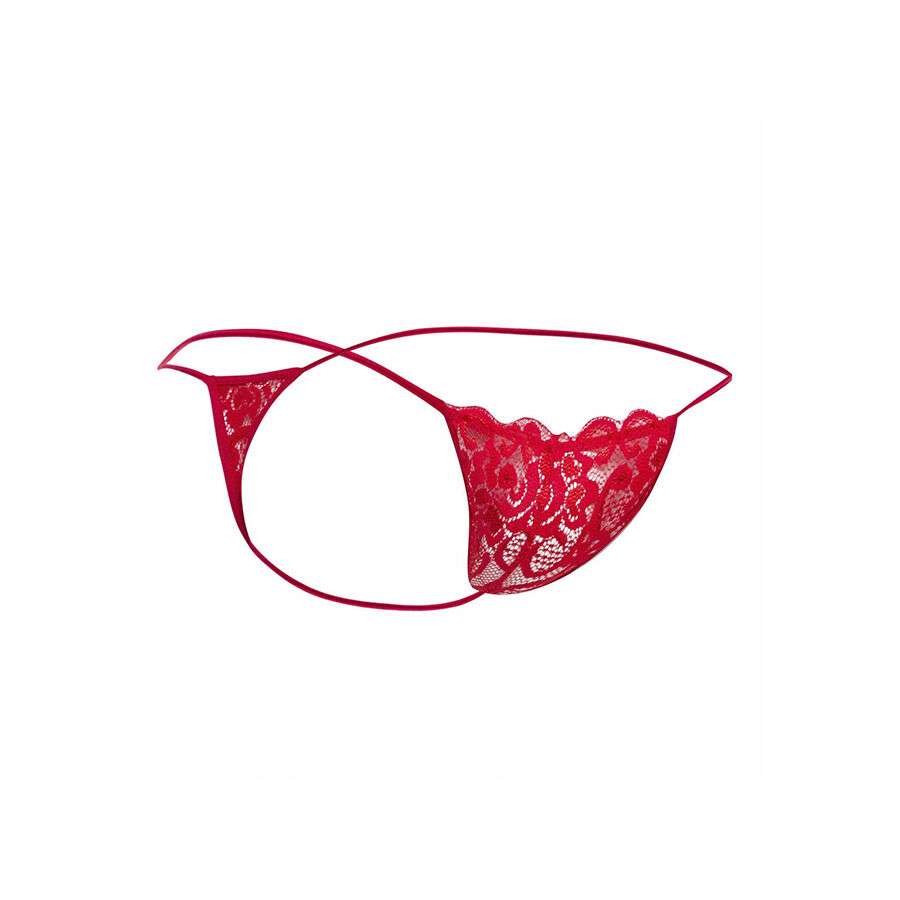 MOB – STRING EN DENTELLE ROUGE TAILLE L/XL