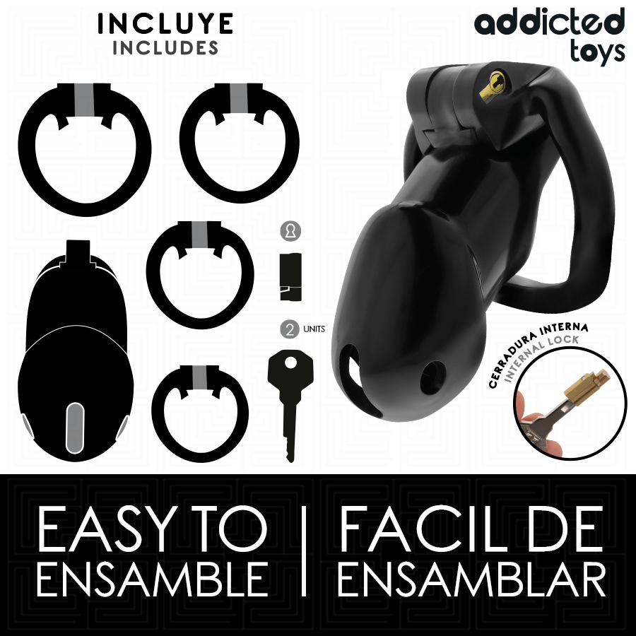 ADDICTED TOYS LOCKED – CAGE À PÉNIS MINDNIGHT CELL TAILLE L