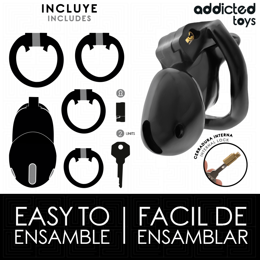 ADDICTED TOYS LOCKED – CAGE À PÉNIS MINDNIGHT CELL TAILLE S 4.8 CM
