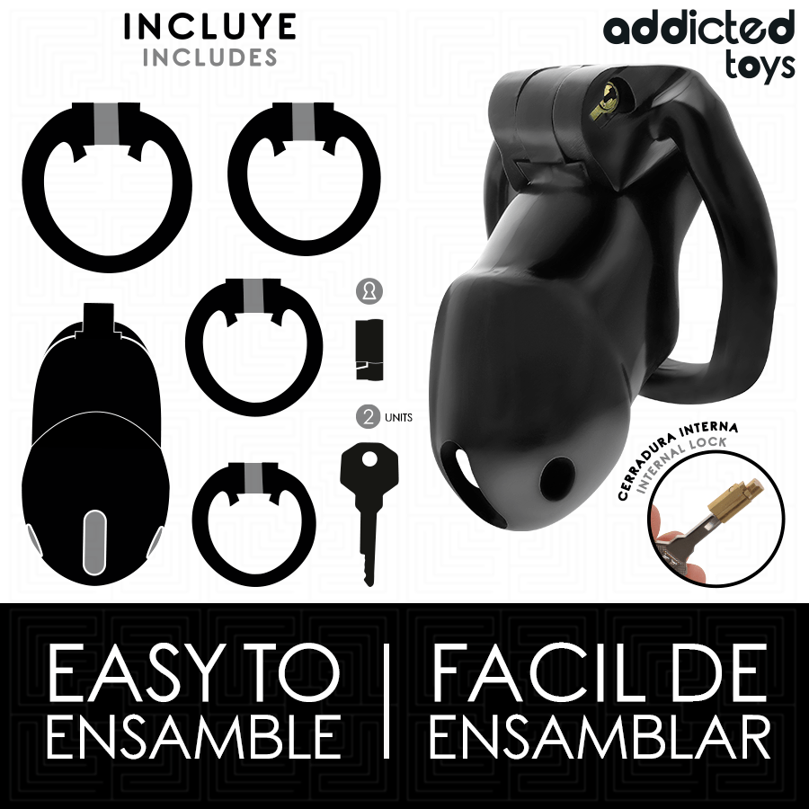 ADDICTED TOYS LOCKED – CAGE À PÉNIS MINDNIGHT CELL 4.2 CM TAILLE M