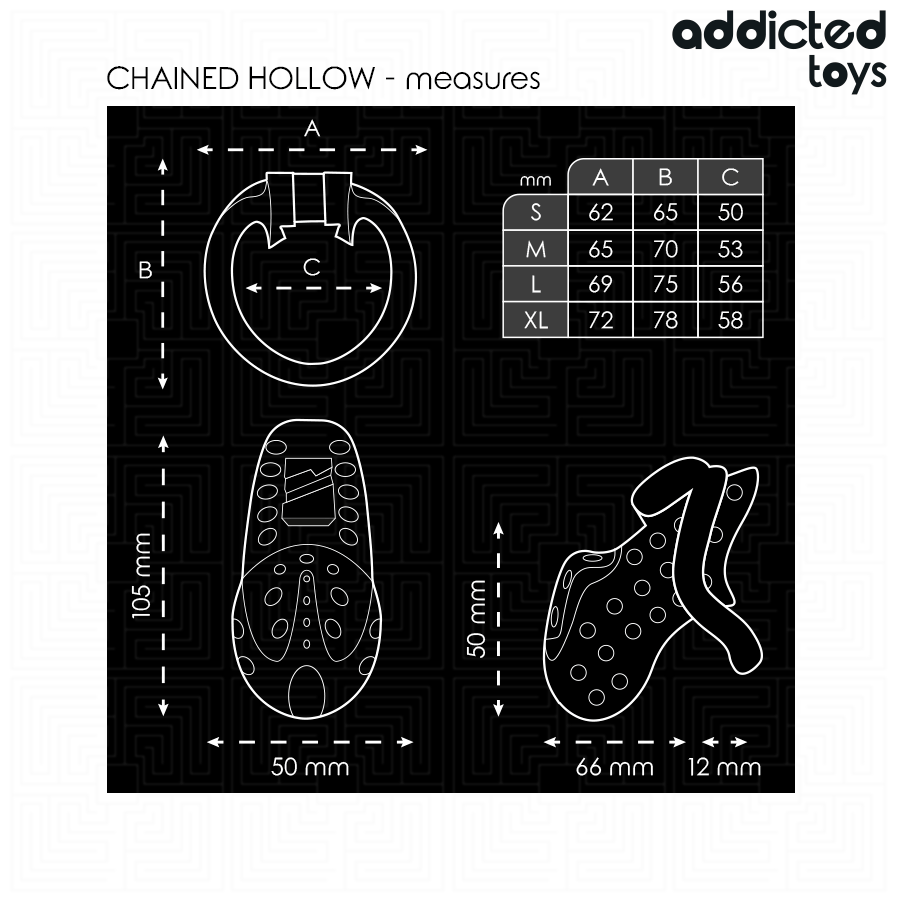 ADDICTED TOYS LOCKED – À PÉNIS CREUSE ENCHAÎNÉE 10,5 CM