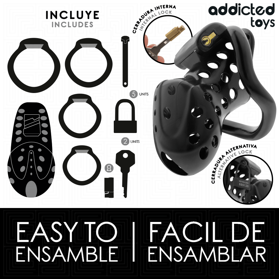 ADDICTED TOYS LOCKED – À PÉNIS CREUSE ENCHAÎNÉE 10,5 CM