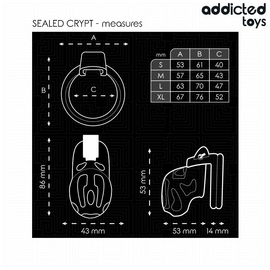 ADDICTED TOYS LOCKED – À PÉNIS CRYPTÉE VERROUILLÉE ET SCELLÉE 8 CM