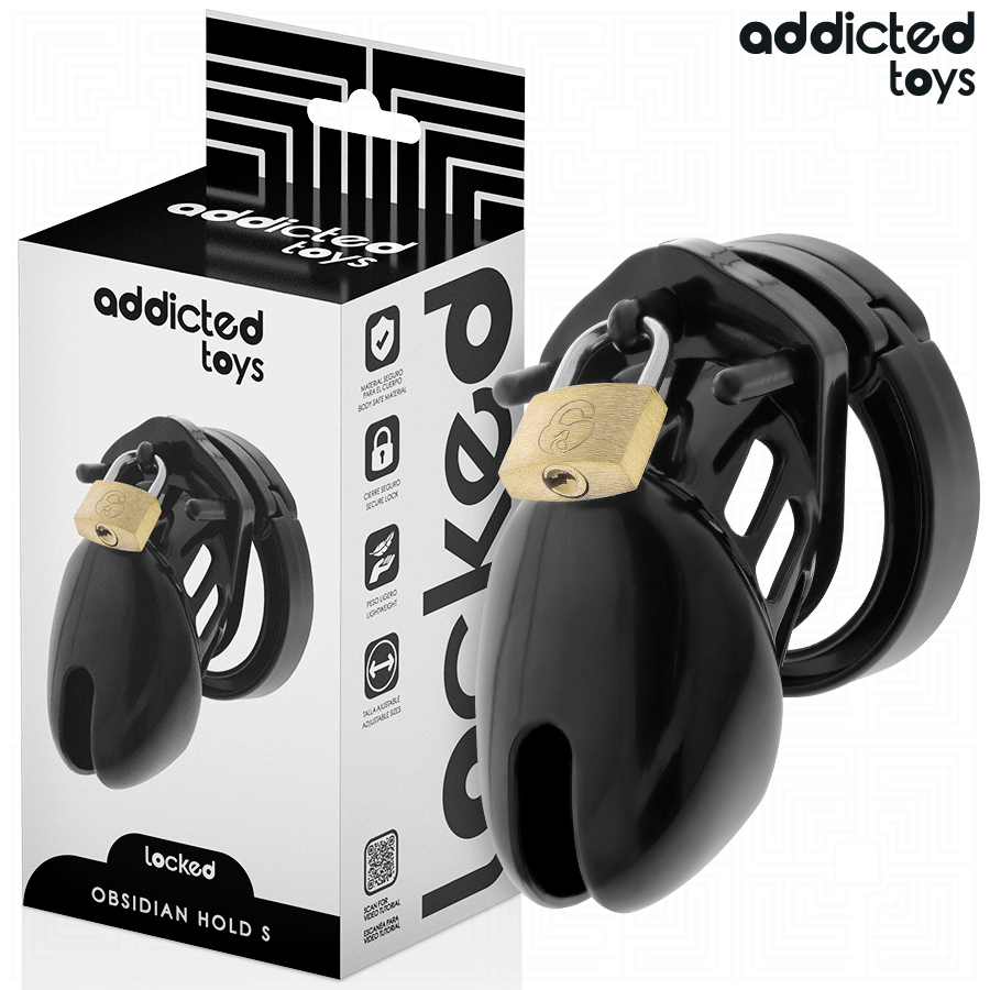 ADDICTED TOYS LOCKED – CAGE À PÉNIS OBSIDIAN HOLD TAILLE S