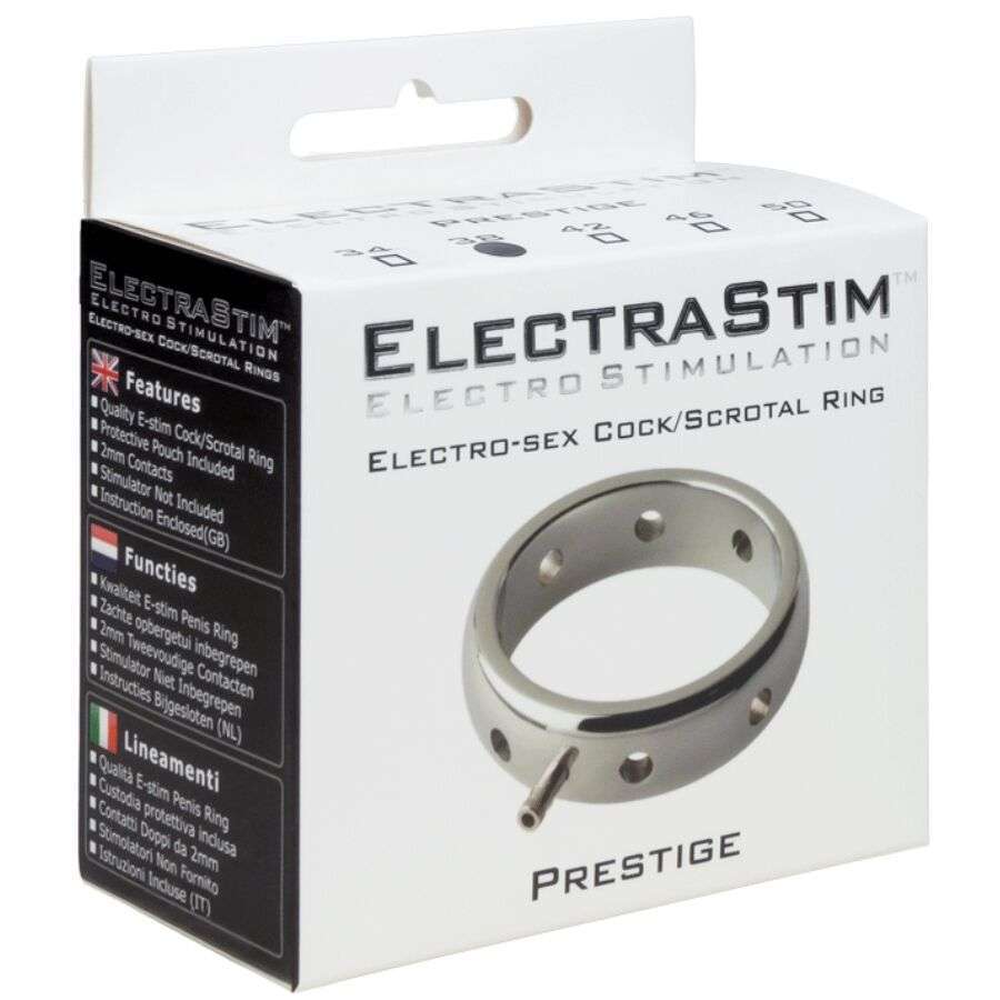 ELECTRASTIM – ANNEAU PÉNIS ÉLECTROMAGNÉTIQUE PRESTIGE EN MÉTAL 46 MM