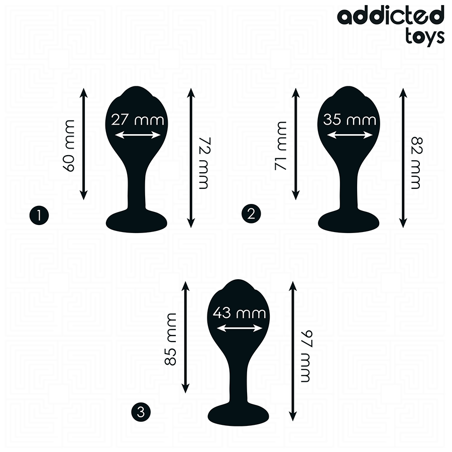 ADDICTED TOYS – LOT DE 3 PLUG ANAL AVEC BIJOU