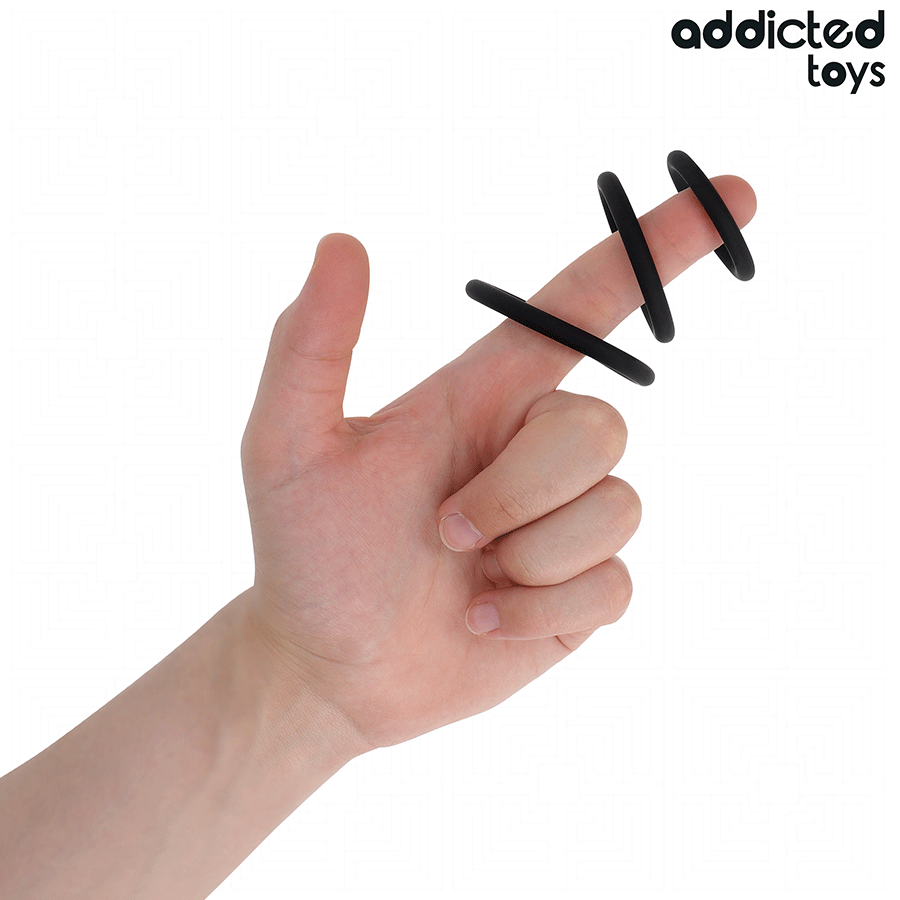 ADDICTED TOYS – LOT DE ANNEAUX EN SILICONE MODÈLE 2
