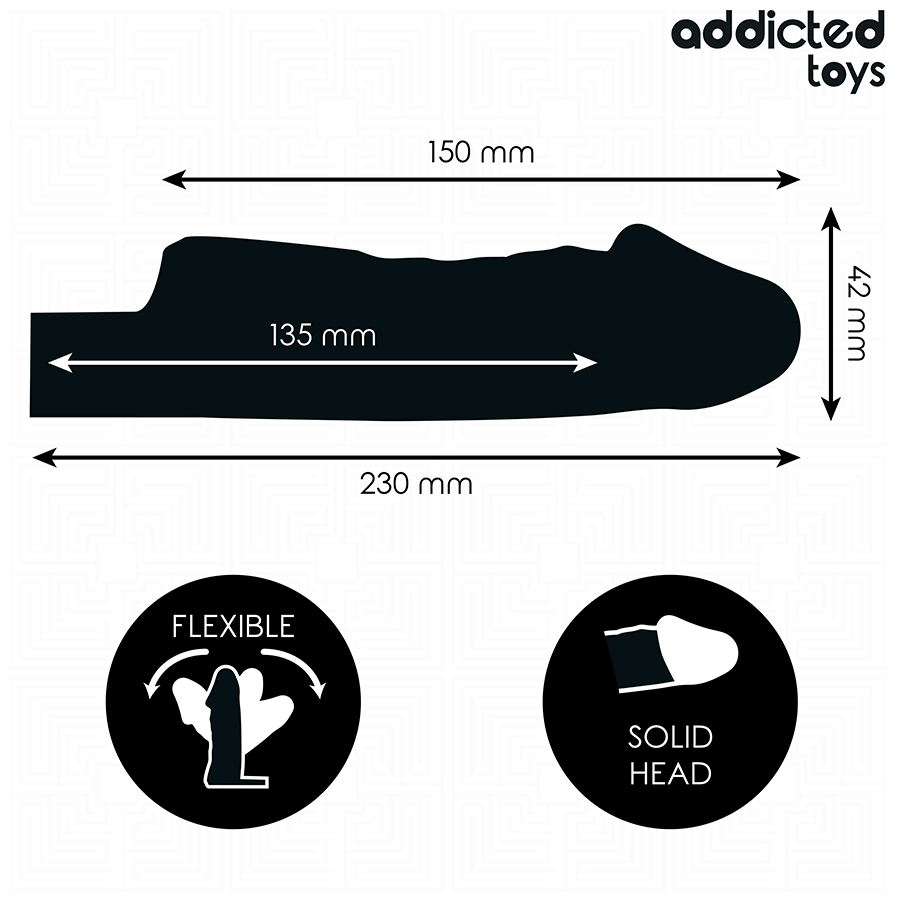 ADDICTED TOYS – EXTENSION DE PÉNIS TRANSPARENTE TAILLE S 23 CM