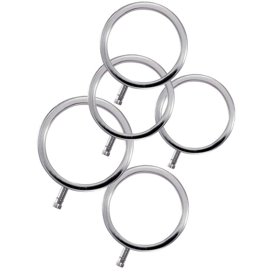 ELECTRASTIM – ELECTRARINGS ANNEAUX PÉNIS EN MÉTAL PACK DE 5
