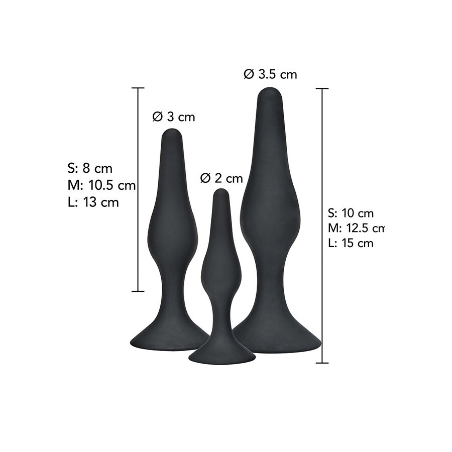 TOYJOY – Plug anal CURVY COMPANIONS 3 pièces Noir