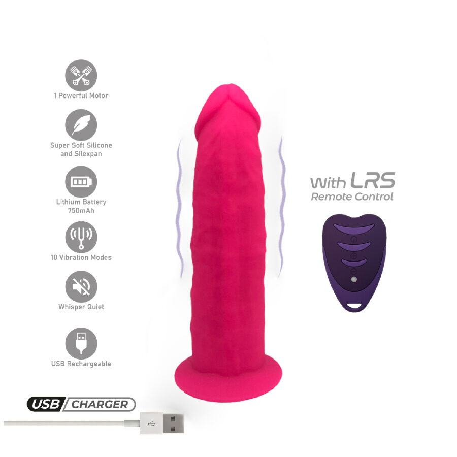 SILEXD – MODÈLE DE PÉNIS RÉALISTE 2 ROSE + TÉLÉCOMMANDE LRS 17 CM
