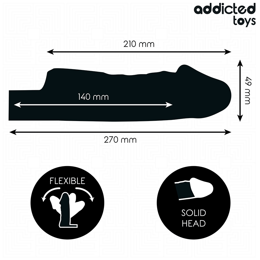 ADDICTED TOYS – GAINE PÉNIS TRANSPARENTE TAILLE M 27 CM