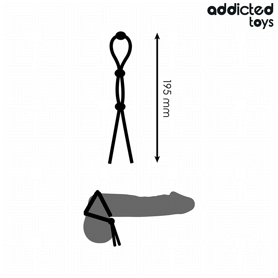 ADDICTED TOYS – CORDE EN SILICONE POUR LE PÉNIS À TRIPLE BOUCLE