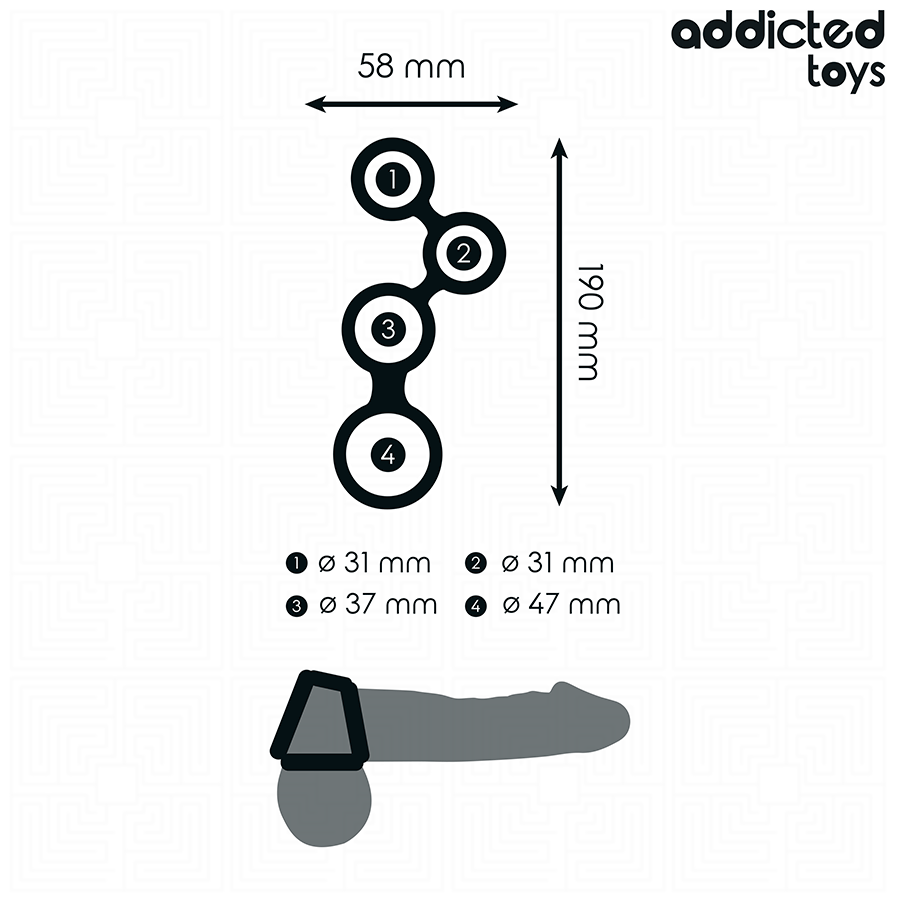 ADDICTED TOYS – ANNEAU PÉNIS AVEC SÉPARATEURS POUR TESTICULES